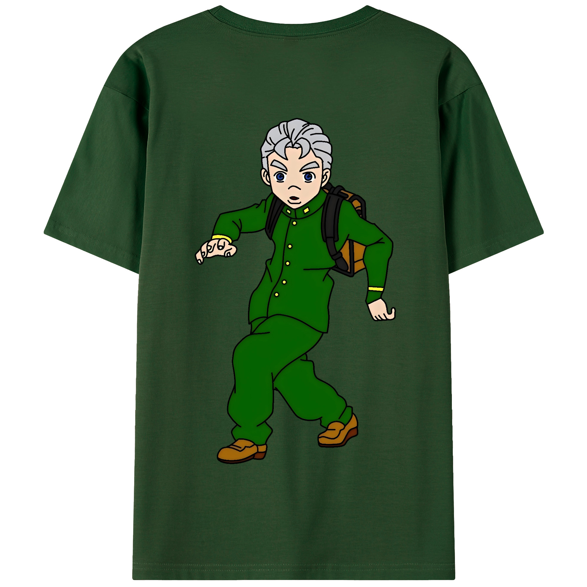 （画像用） ジョジョの奇妙な冒険 広瀨康一 JoJo's Bizarre Adventure Hirose Koichi 綿100％半袖Tシャツ（背面プリント）